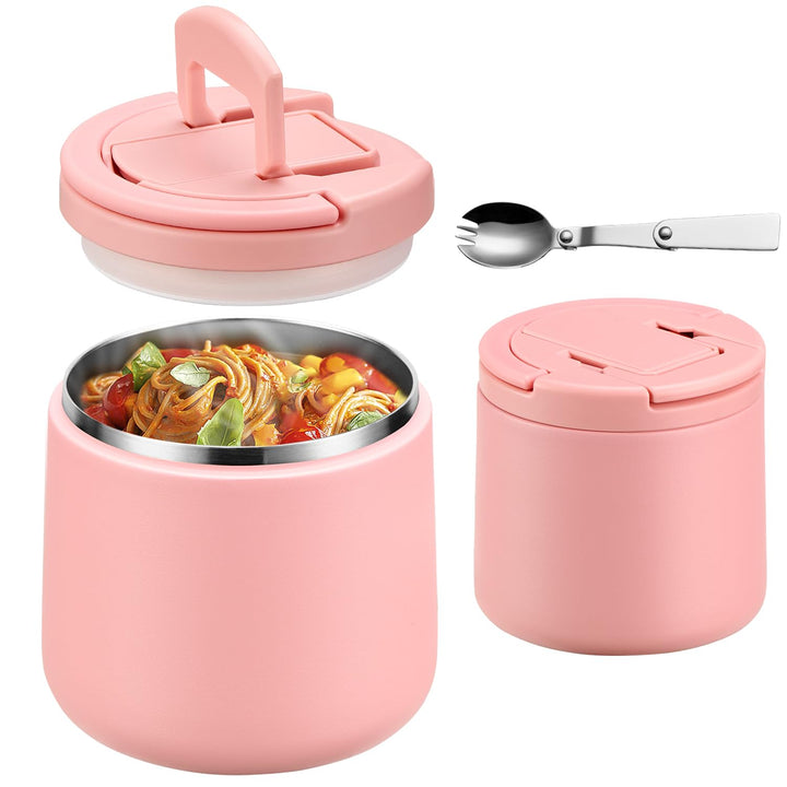 Itslife Thermobehälter für Essen 600ml, Warmhaltebehälter Essen Edelstahl mit Schnallendeckel und Lö