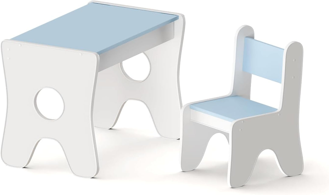 Happy Babies - Kinderschreibtisch-Stuhl-Set, ergonomischer Spieltisch mit geräumiger Schublade - Kin