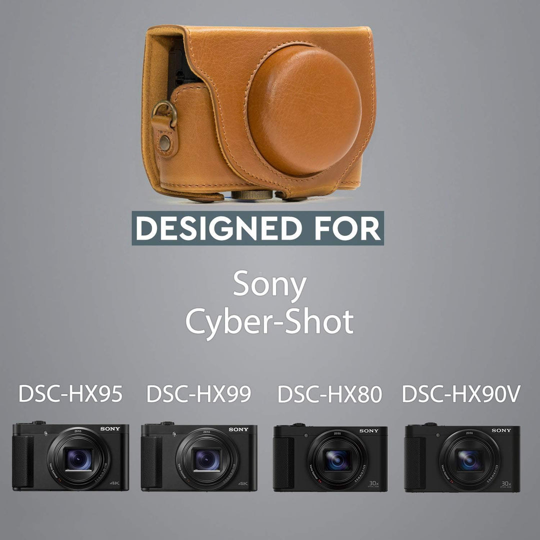 MegaGear MG598 Sony Cyber-shot DSC-HX99, DSC-HX95, DSC-HX90V, DSC-HX80 Ever Ready Leder Kameratasche