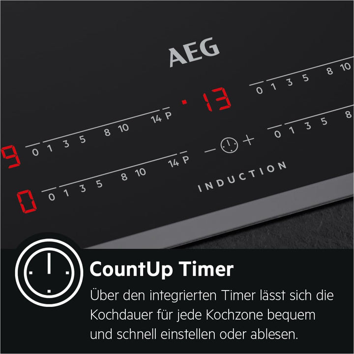AEG HK654070FB Autarkes Kochfeld / Strahlenbeheizt / Slider-Bedienung / 60 cm / Facetten-Design / 4