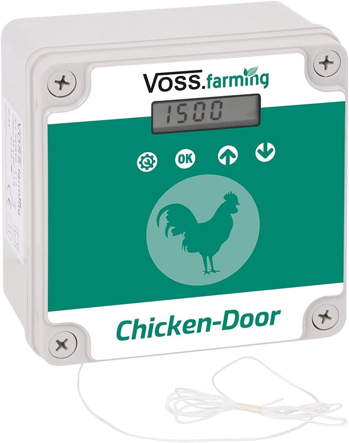 VOSS.farming Set Chicken-Door automatische Hühnertür + Alu Hühnerklappe 430 x 400mm, Türöffnung, Tür