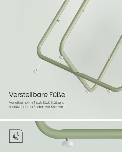 VASAGLE Beistelltisch rund, Kleiner Tisch, Couchtisch klein, Wohnzimmertisch mit Korb aus Stoff, Sta