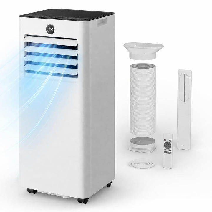 JUMMICO Mobile Klimaanlage 6000 BTU mit Abluftschlauch & Fensterkit, Medium