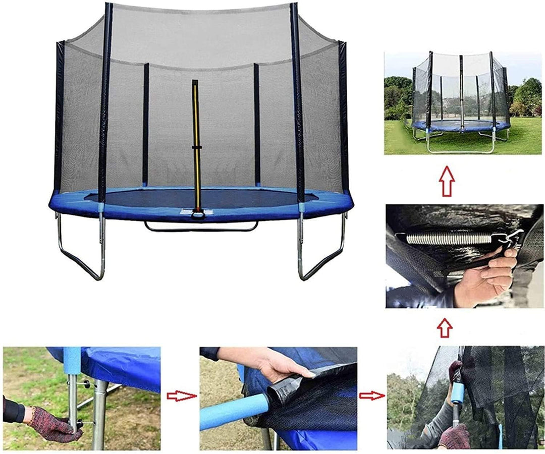Trampolin Sicherheitsnetz Ersatz Netz Ø 140 183 244 305 366 488 cm Geeignet für 6/8 Stangen, reissfe