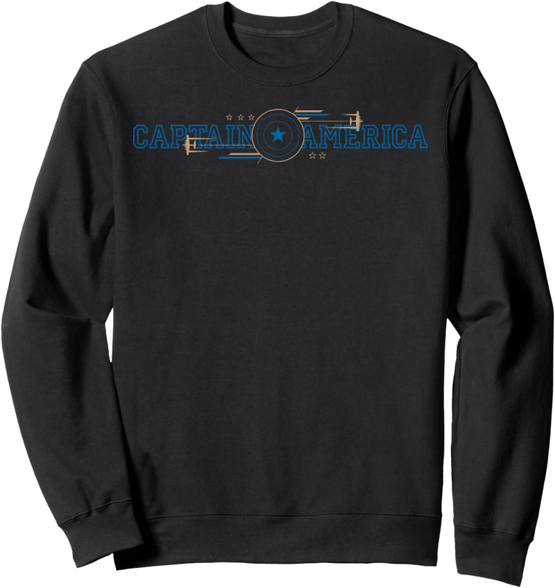 Marvel Captain America Outline Text Logo Sweatshirt