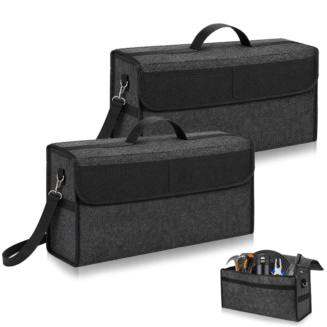 2 Stück Auto Organizer Toolbag, 50 x 15 x 24 cm Kofferraumtasche Toolbag, Kofferraum Organizer aus F