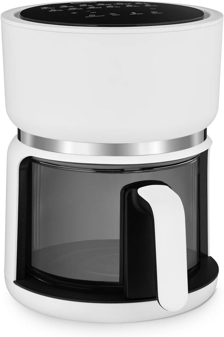 4SWISS Pure Glass – Fettfreie Heissluftfritteuse mit Glasschublade, Top Hygiene System, 12 Programme