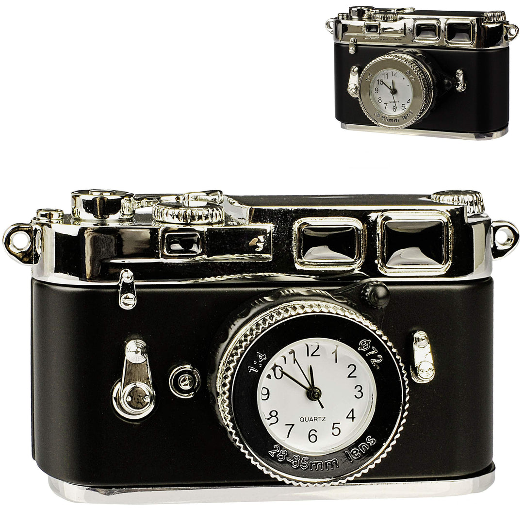 alles-meine.de GmbH kleine - Tischuhr/Miniatur - Uhr - Kamera - Spiegelreflexkamera - aus Metall - 7