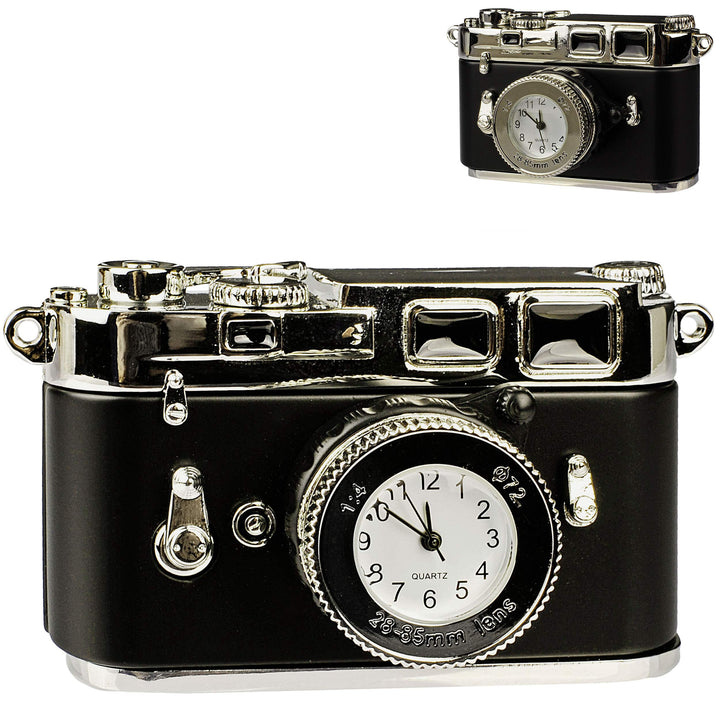 alles-meine.de GmbH kleine - Tischuhr/Miniatur - Uhr - Kamera - Spiegelreflexkamera - aus Metall - 7