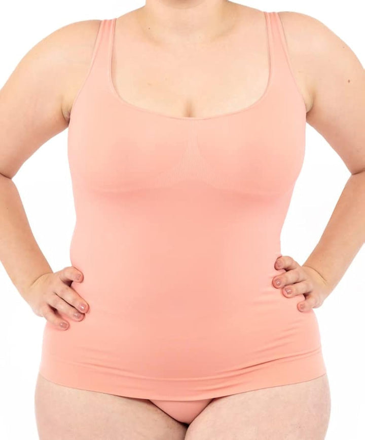 LEELA LAB Unterhemd Damen Grosse Grössen, Tank Top Basic Line, Dünne Träger und Bruststütze, mit Nah