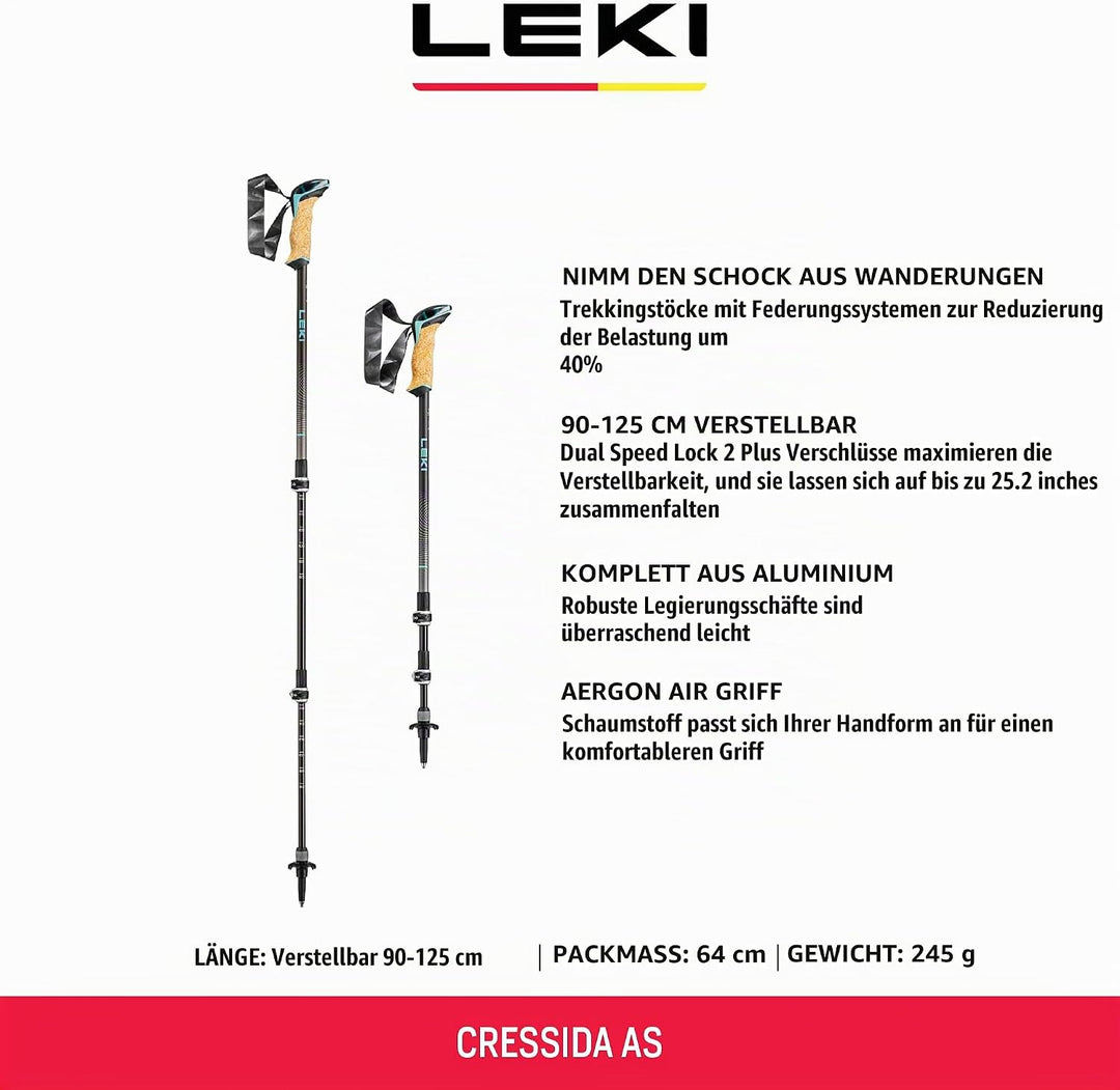 LEKI Cressida AS BRAUN-BRAUN 90-125cm, 90-125cm