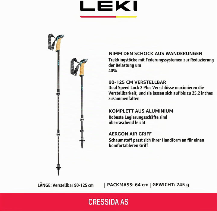 LEKI Cressida AS BRAUN-BRAUN 90-125cm, 90-125cm