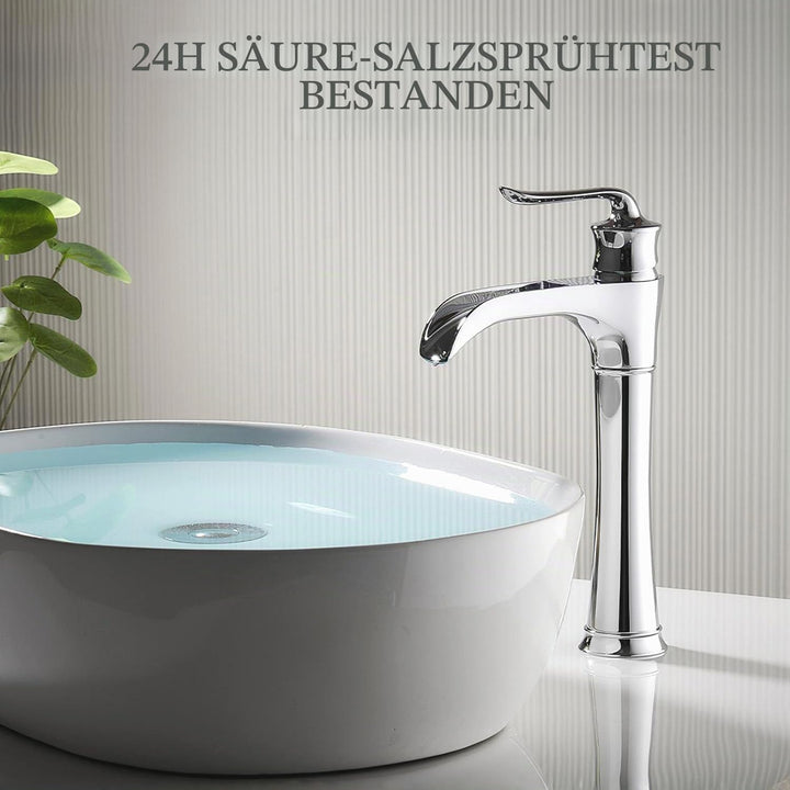 Wasserfall Hochwaschtischhahn CW59 Messing Chrom Badezimmer Einhandmischer, Chrom