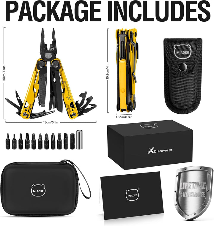 Multitool 23 in 1 with Premium Gift Box, Screwdrivers Saw Screwdrivers Bottle Opener Pliers Camping
