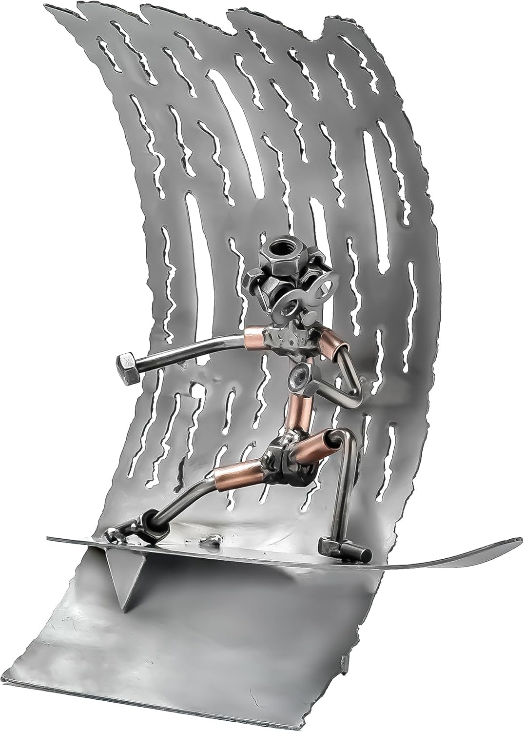 STEEMO Schraubenmännchen Surfen Geschenk Metall-Kunst Deko 23x10x30 cm