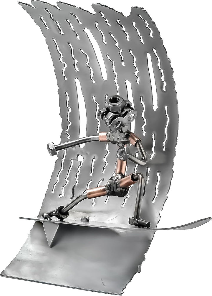 STEEMO Schraubenmännchen Surfen Geschenk Metall-Kunst Deko 23x10x30 cm