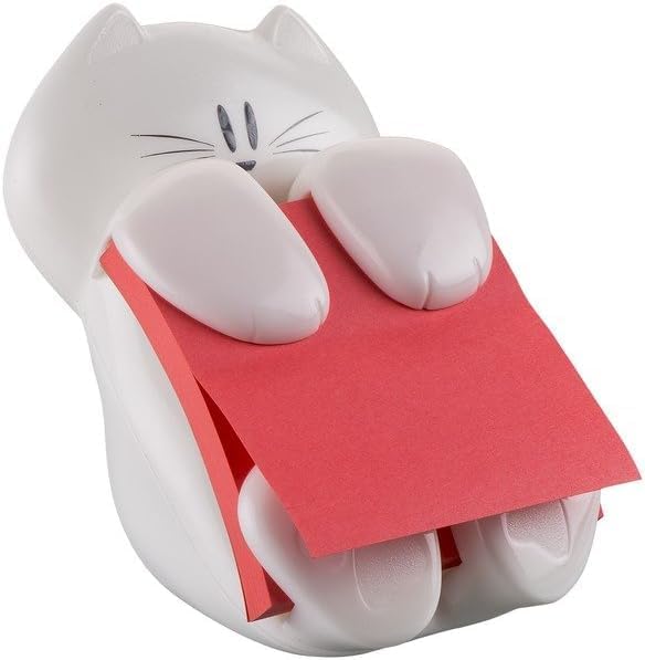 Post-it "Super Sticky Z-Notes Spender" ausgefallene Zettelbox in Katzen-Form – 1x Zettelhalter Katze