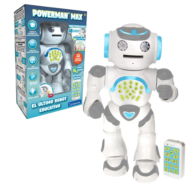 LEXIBOOK- Powerman MAX Robot de Juguete Parlante, Multicolor (ROB80ES)