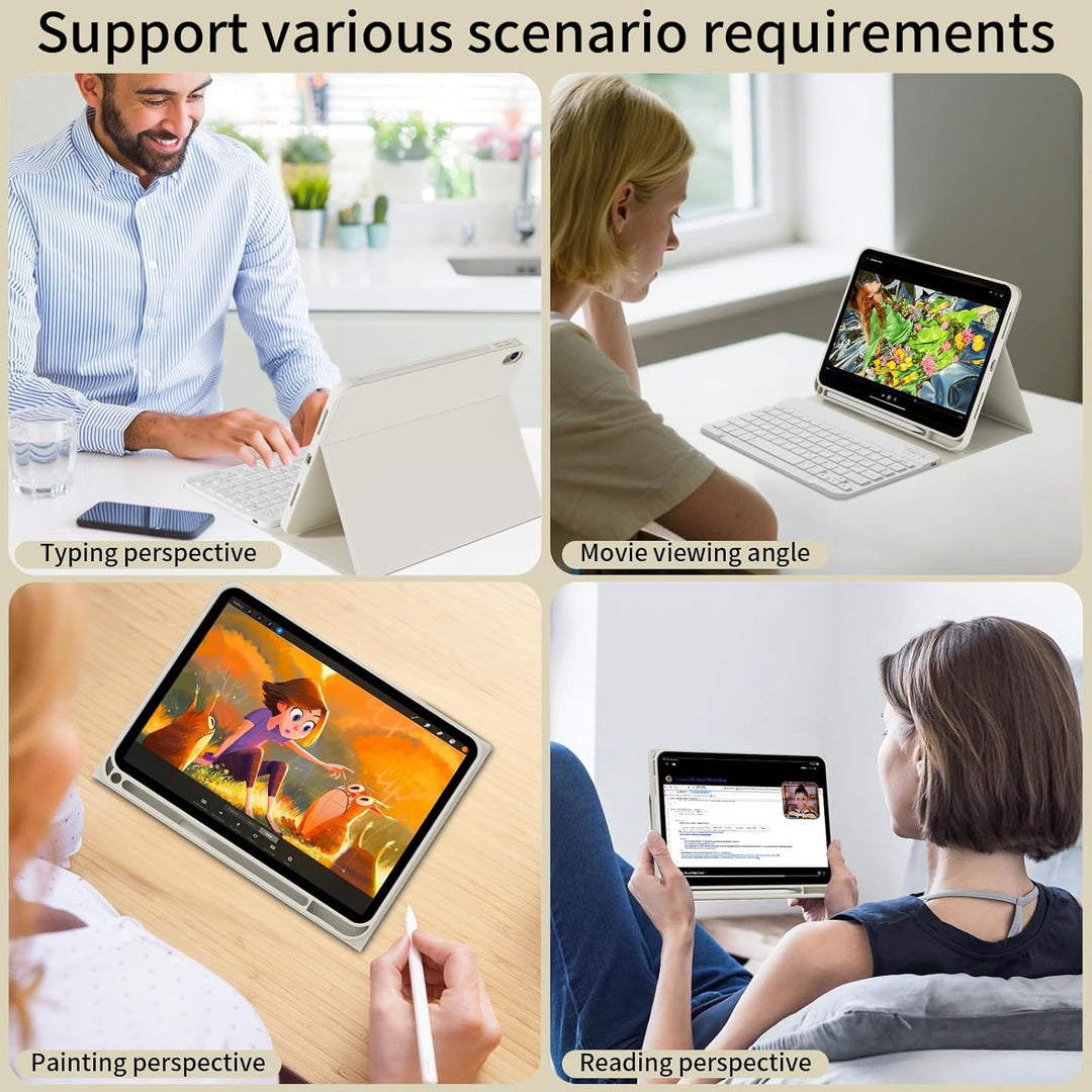 ZOPSGYU Hülle mit Tastatur für iPad A16 11. /10.Generation 11/10,9 Zoll 2025/2022, QWERTZ Layout Key