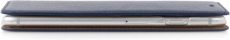STILGUT Leder-Hülle kompatibel mit iPhone 6s Plus Wallet-Case, Italian Series: dunkelblau, Dunkelbla