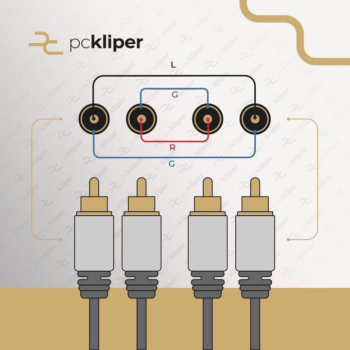 2 x Chinch Stecker zu 2 x Cinch Stecker Stereo RCA - TV, Audio Kabel, Verlängerung - für Verlustfrei