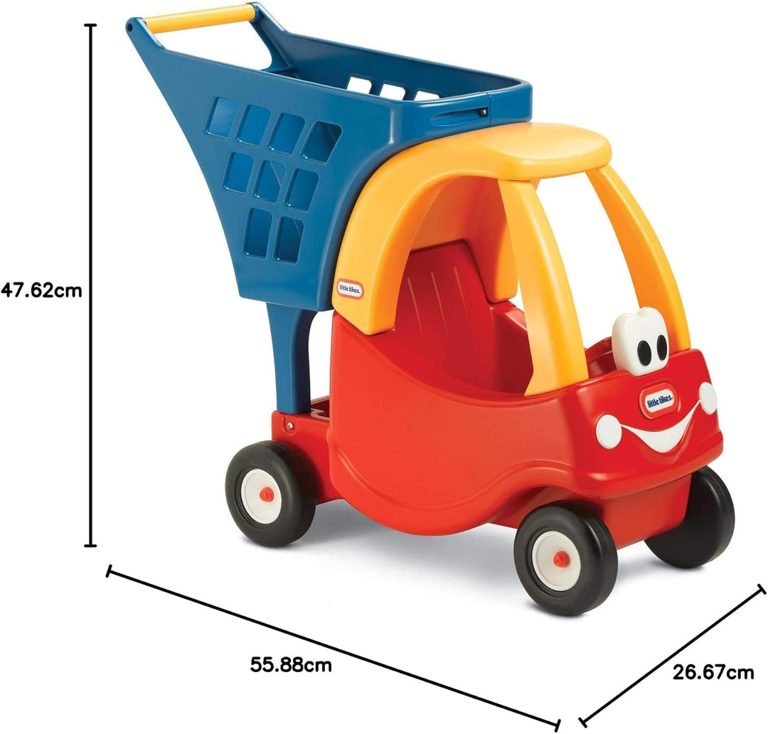 Little Tikes Cozy Einkaufswagen. Spielzeugrollwagen für Kinder ab 18 Monaten, Rot/Gelb