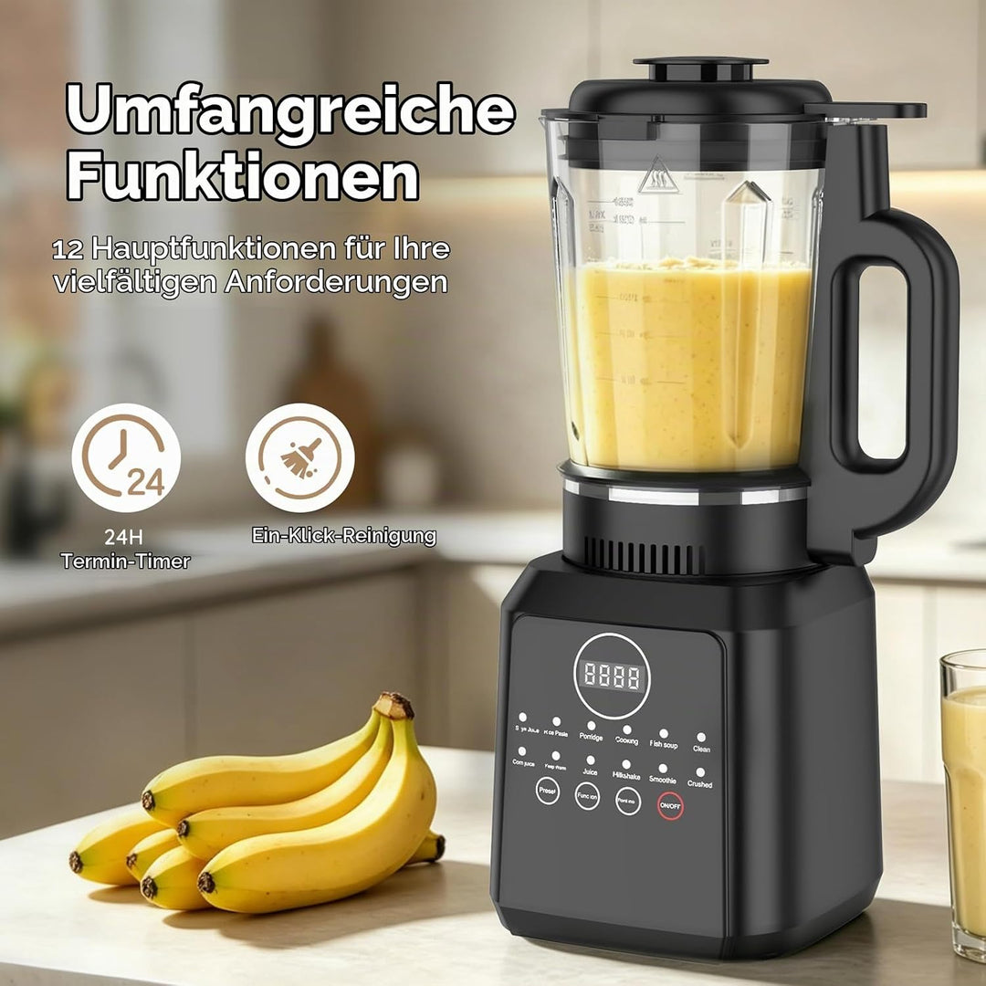 Nussmilchmaschine, 1650ml Pflanzenmilchbereiter mit Selbstreinigungsfunktion, 24 Stunden Smart Termi