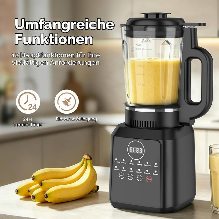 Nussmilchmaschine, 1650ml Pflanzenmilchbereiter mit Selbstreinigungsfunktion, 24 Stunden Smart Termi