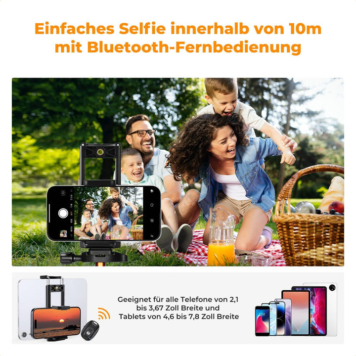 K&F CONCEPT Kamerastativ S255A3+BH-36,190cm Handy-Stativ,Tripod für Canon Nikon Sony Kamera/DSLR/Cam