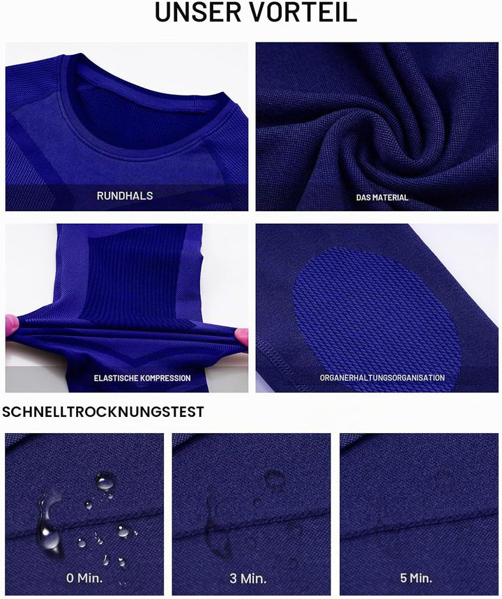 MEETWEE Thermounterwäsche Herren Atmungsaktiv Männer Thermo Funktionswäsche Winter Skiunterwäsche Un
