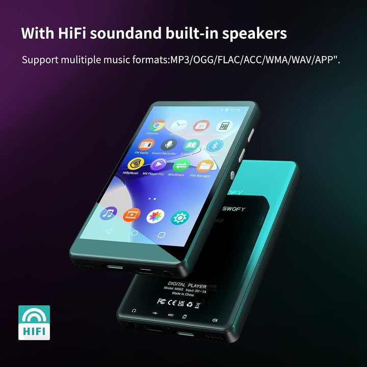 SWOFY 80GB MP3 Player with Bluetooth and WiFi, 4.0 Inch Touchscreen MP3 MP4 Player portablem Stereo,