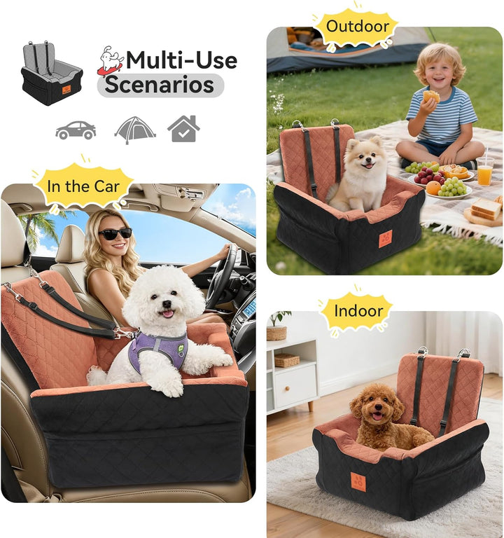 GL GLENSLAVE Hunde-Autositze für kleine bis mittelgrosse Hunde, Erhöhter Hunde-Booster-Sitz mit Memo