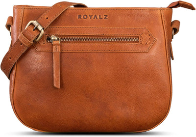 ROYALZ 'Cheyenne' Moderne kleine Umhängetasche Damen Leder Damenhandtaschen Echt-Leder Vintage Schul