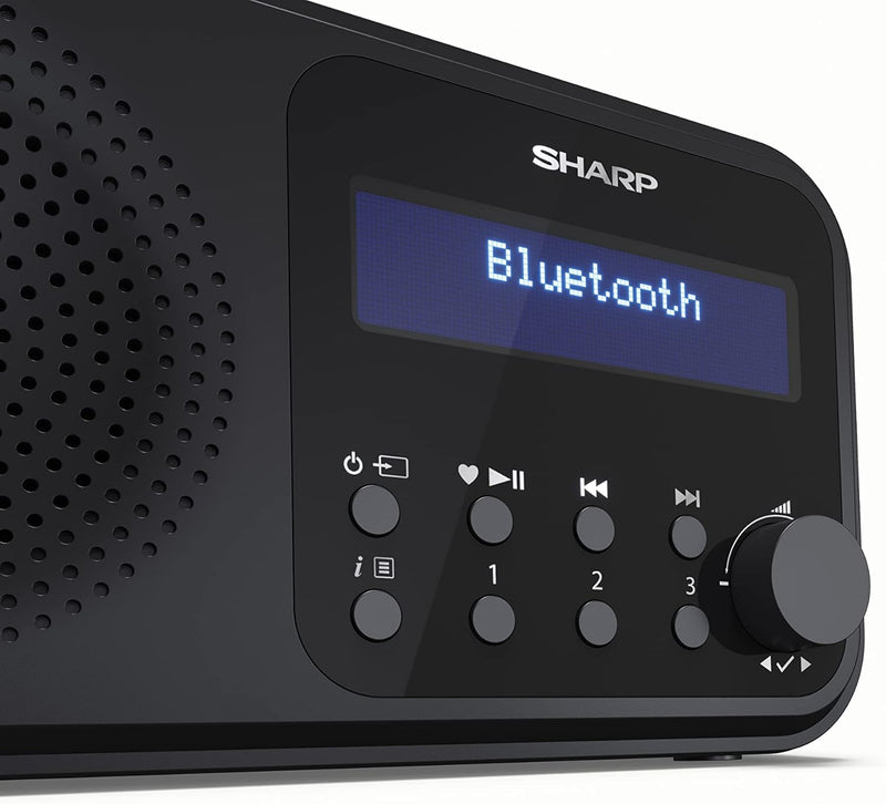 SHARP DR-P420 Portables Digitalradio (DAB/DAB+/FM mit RDS, USB, Bluetooth 5.0, 3,5mm Klinke Wecker-F