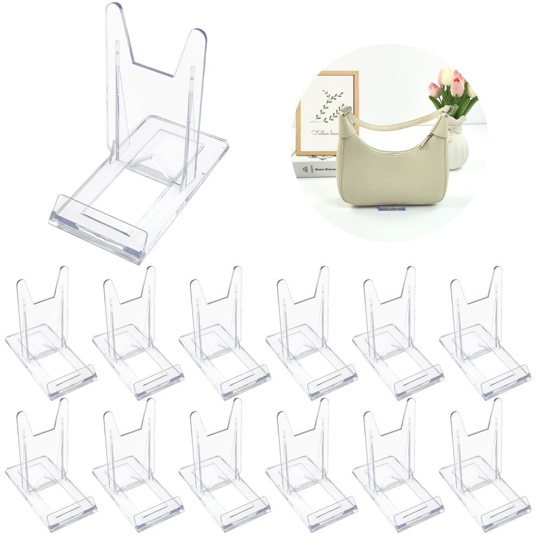 12 Stück Acryl Ständer Verstellbar Dekotellerhalter Tellerständer 6.5*5*5.5 CM Dekorativer Aufstelle