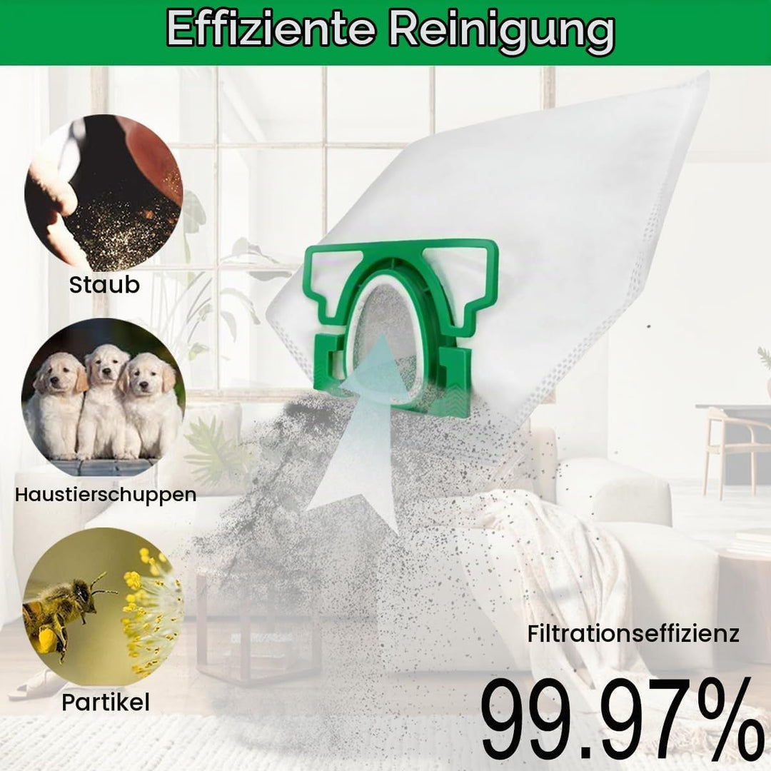 10 Stück Staubsaugerbeutel und 2 Fliter,für Vorwerk Kobold VK200 FP200 Filte,Premium Allergiker Geei