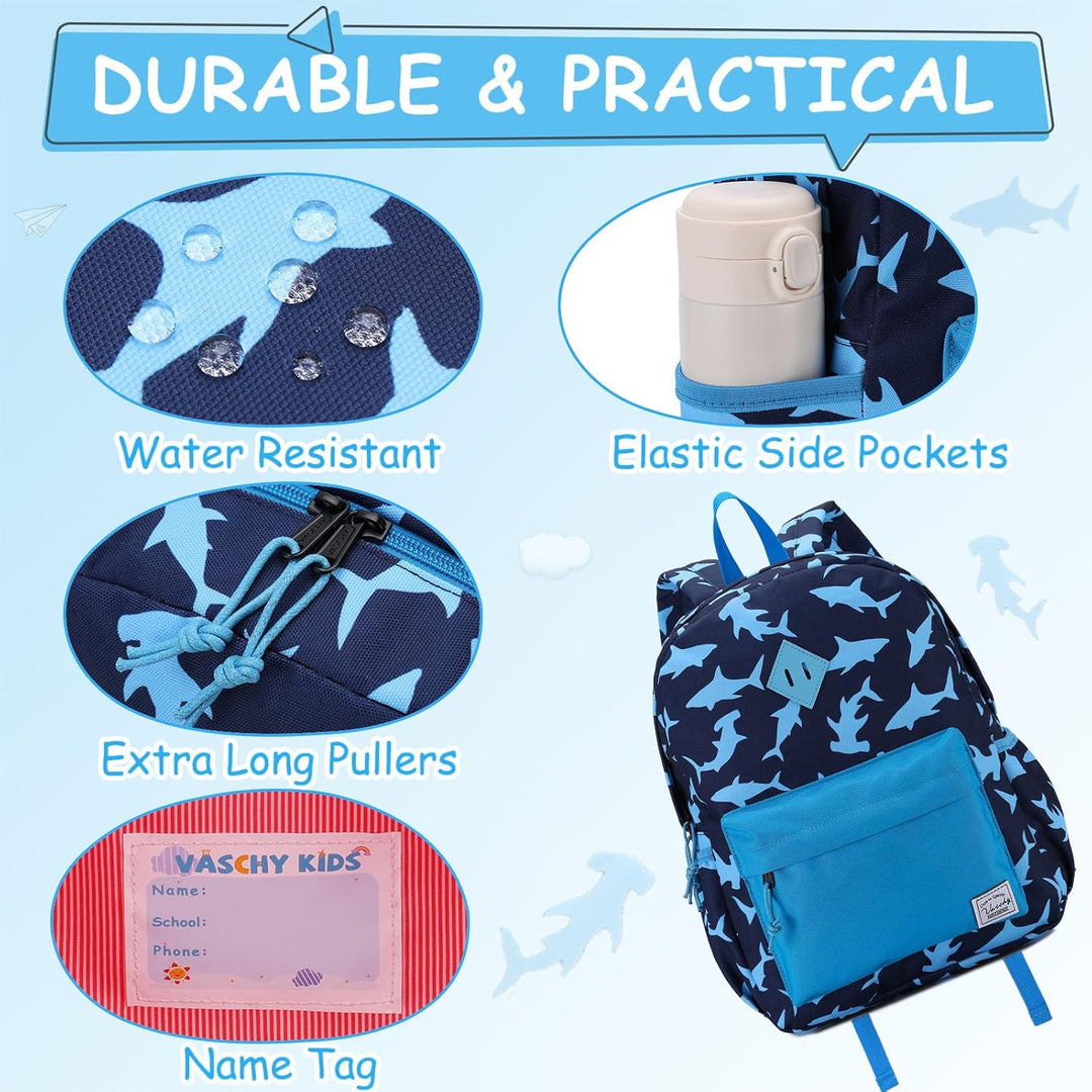 VASCHY Kinderrucksack Jungen Mädchen, Niedlich Wasserdicht Vorschule Kinder Rucksack Kindergarten Kl