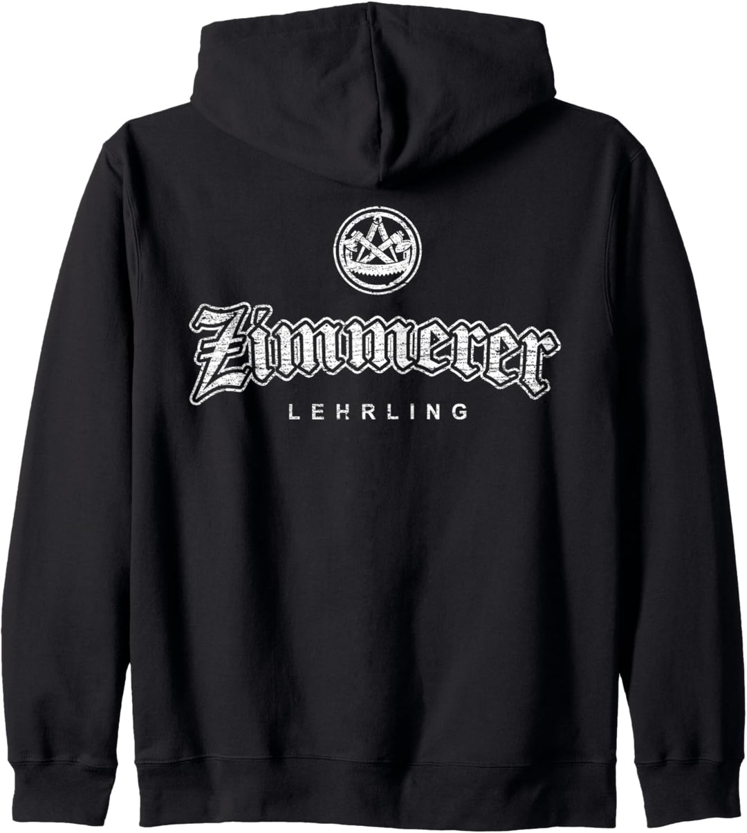 Zunftzeichen Zimmerer Lehrling in alt-gotischer Schrift Kapuzenjacke