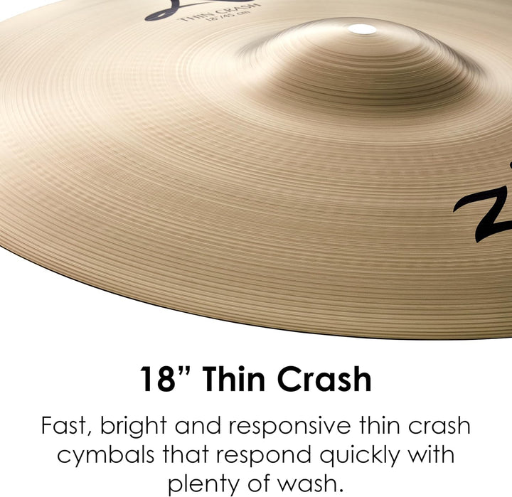 Zildjian A Zildjian Series - 18" Thin Crash Cymbal MultiColored 18 Zoll Thin, 18 Zoll Thin