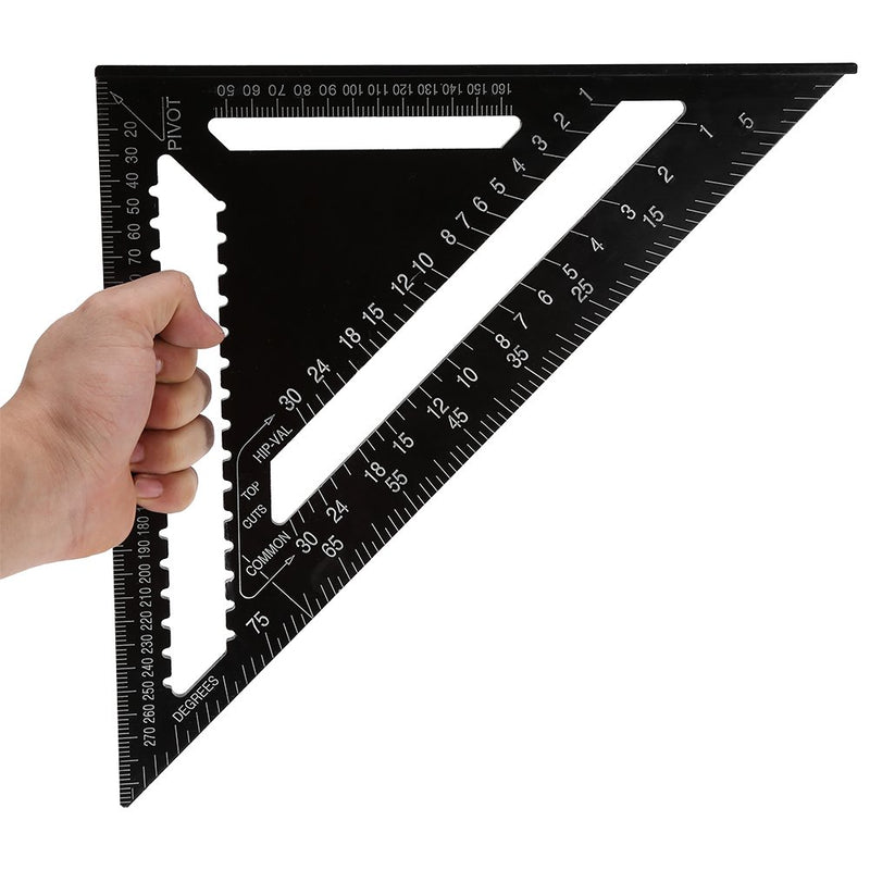 Dreieck Lineal 12 Zoll Schwarz Aluminium Sparren Profil Quadrat Lineal Hohe Präzision Easy Read Engi