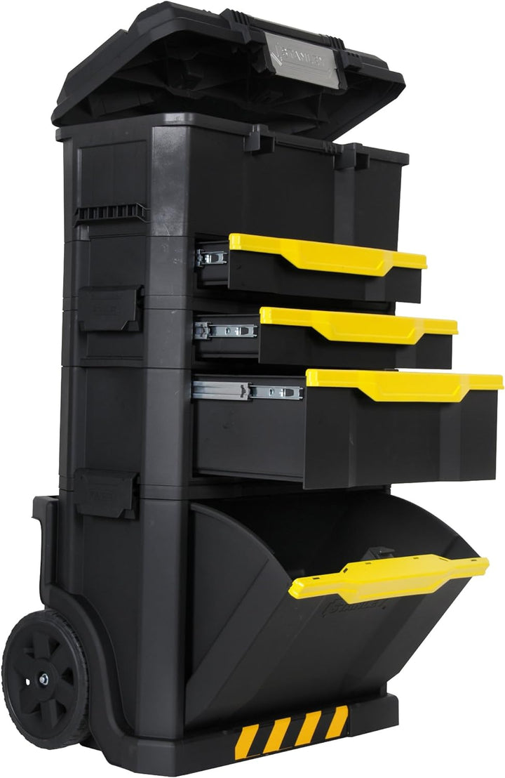 Stanley Rollende Werkstatt aus Metall-Kunststoff 1-79-206 & Sortmaster Doppelorganizer Werkzeugbox l
