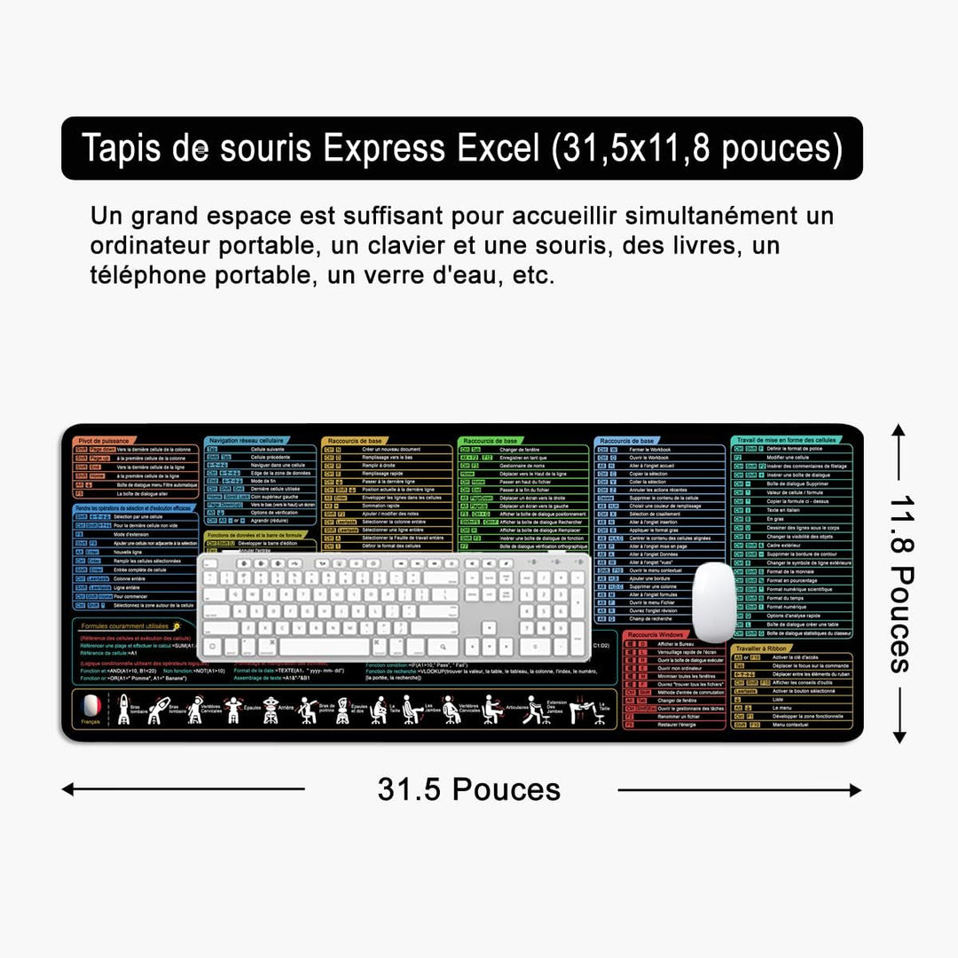 Excel Mauspad Französisch Schreibtischunterlage Gaming Mauspad Gross XL Desk Pad Bürozubehör Desk Ma