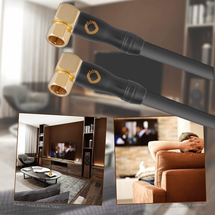 OEHLBACH Transmission Shift S-90 HD Satellitenkabel 90 Grad gewinkelt (Made in Germany- 4K UltraHD F
