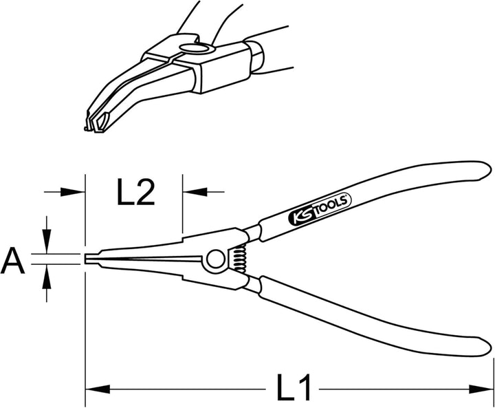 KS Tools 115.0993 Antriebswellen-Sicherungszange, gerade