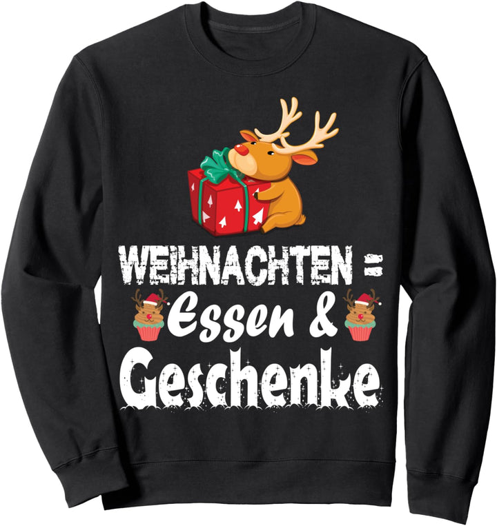 Weihnachten Essen und Geschenke Kinder Sweatshirt