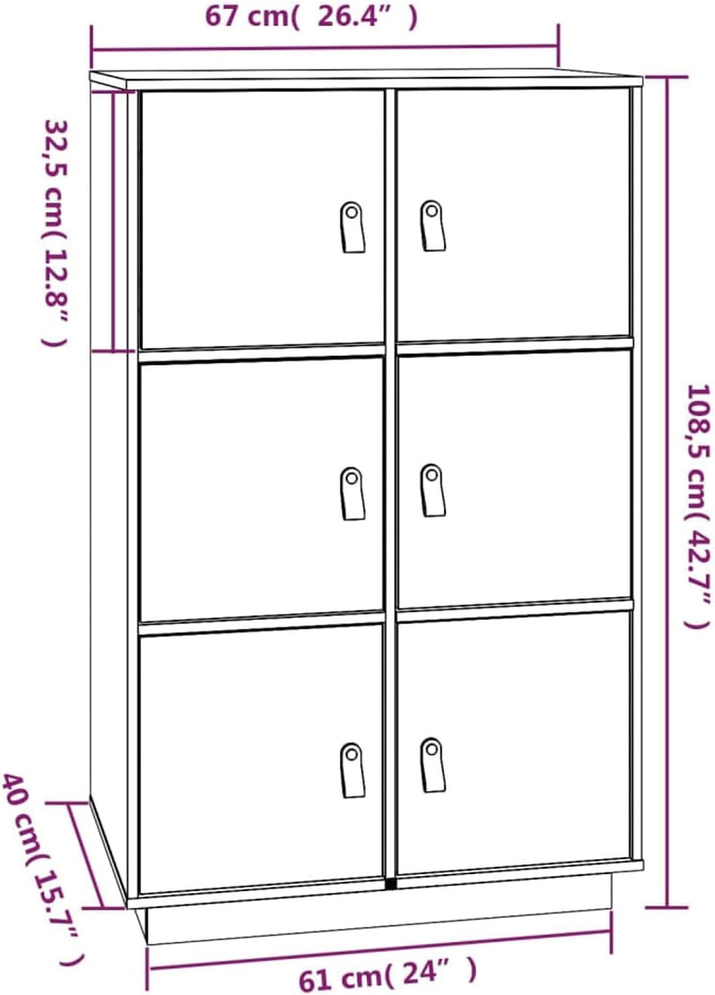 Tidyard Highboard Sideboard Beistellschrank Vitrinenschrank Badschrank Badezimmerschrank Mehrzwecksc