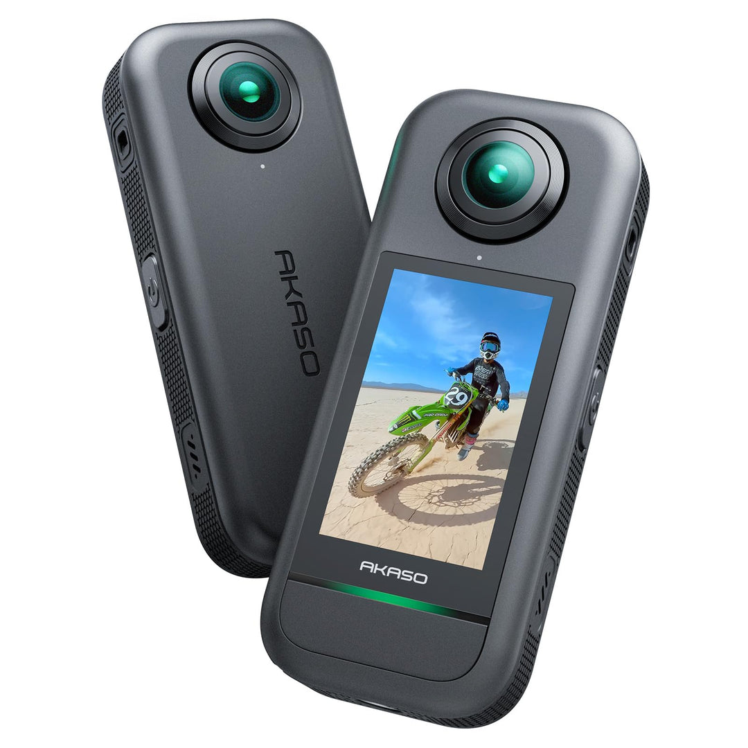 AKASO 360° Action Cam - 5.7K 72MP 360 Grad Actionkamera mit Duale 1/2" 48MP Sensoren, 2.29'' Touchsc