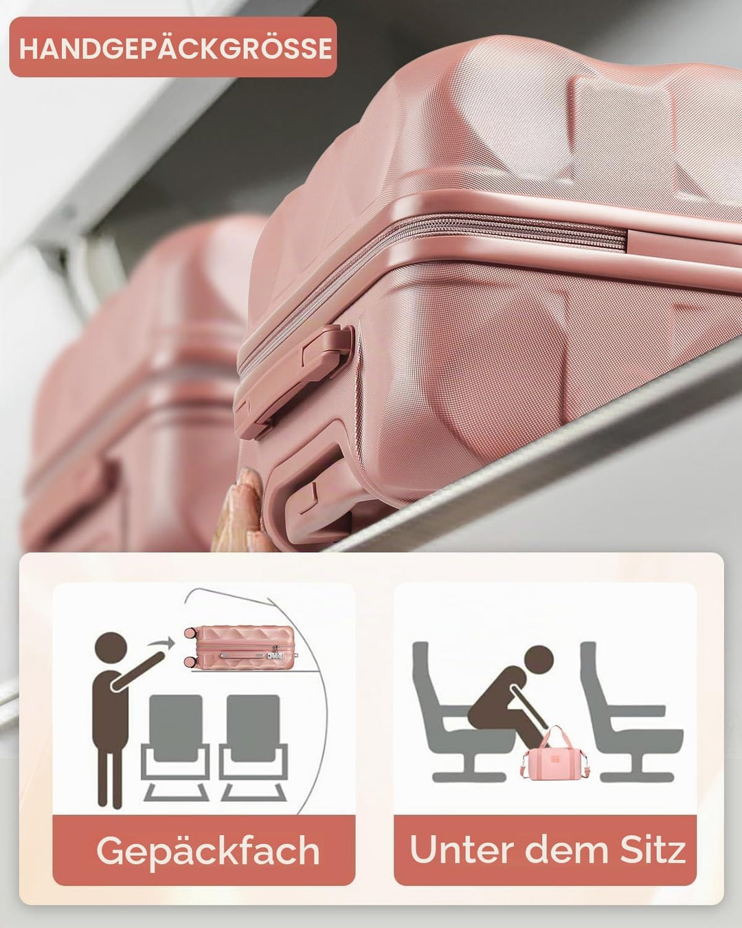 Sea choice Hardschalen Trolley Koffer Set 5tlg. Zwillingsrollen Reisekoffer Enthält 1 Reisetasche un