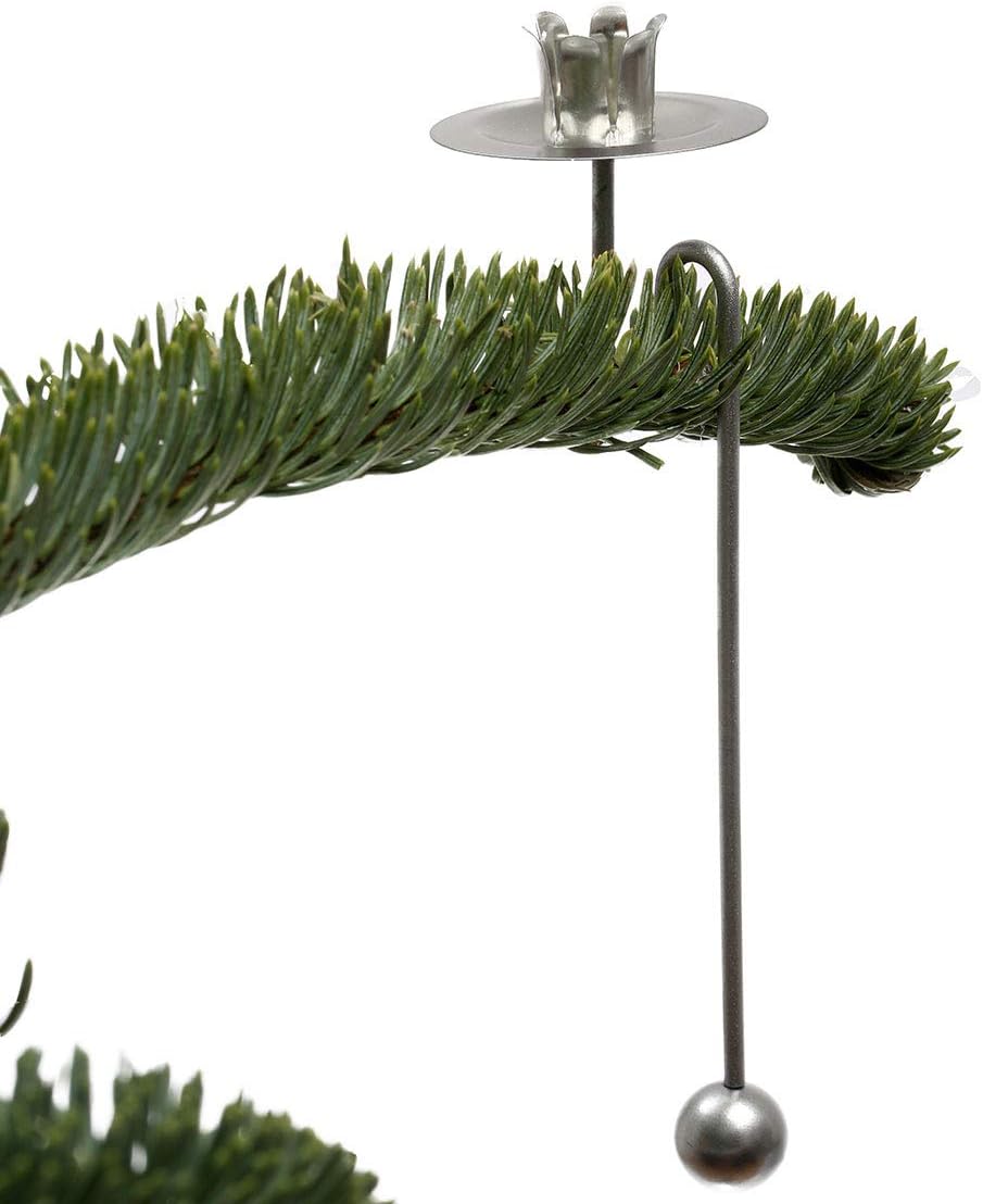 Baumkerzenhalter Balancehalter Pendelhalter für Weihnachtsbaum matt Silber (Silber, 6er)