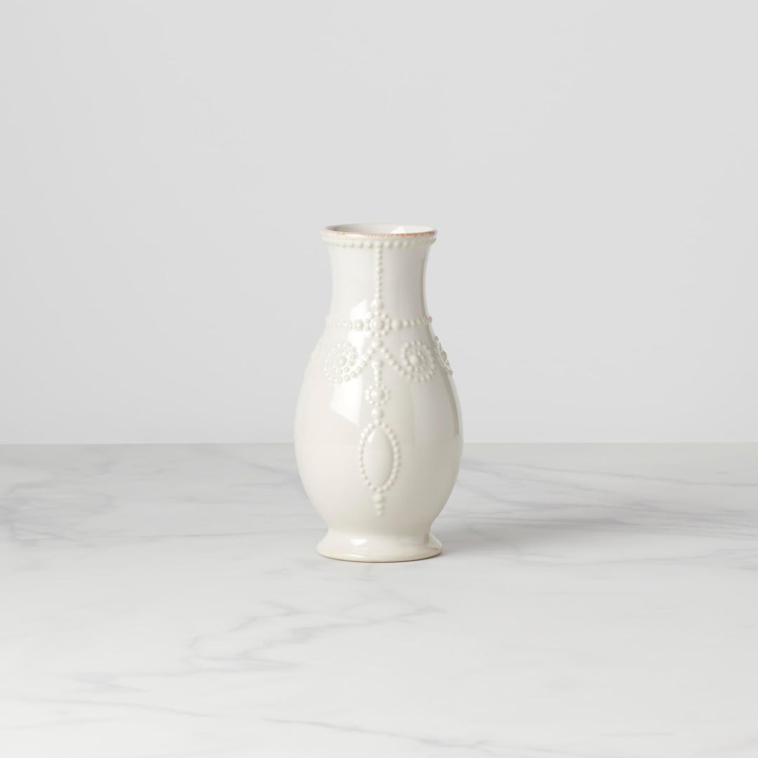 LENOX Weisse French Perle 20,3 cm geriffelte Vase, 0,9 kg, Geriffelte Vase